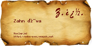 Zahn Éva névjegykártya